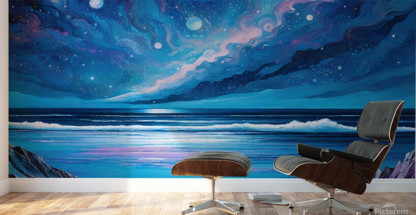 sea stars night nature ocean sky space galaxy nig Wall Murals