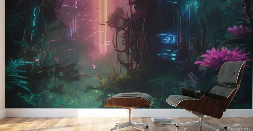 A neon-lit jungle 1 Wall Murals