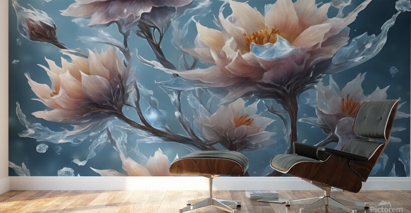 frozen rounded flowers Wall Murals