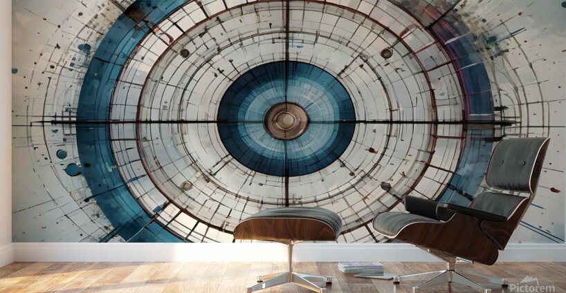 Circles Blue Wall Murals