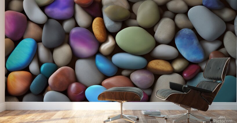 colorful stones background colored beach  Wall Murals