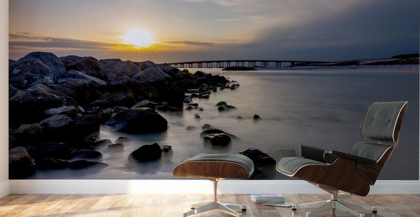 Destin Rock Jetty Smooth Sunset Wall Murals