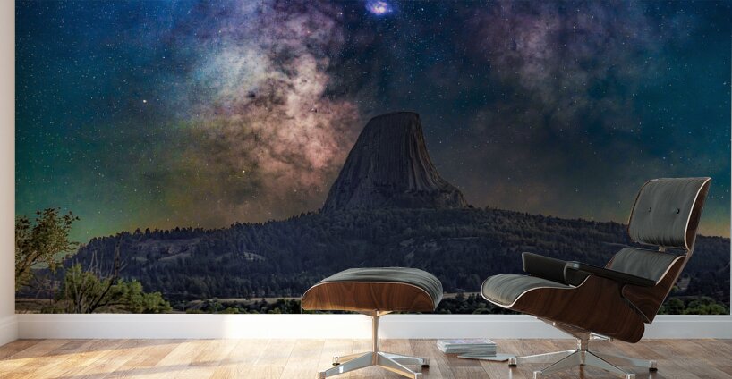 Lagoon Nebula over Devils Tower Wall Murals