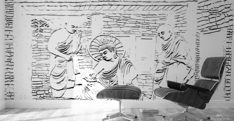 Buddha Serving To The Old Man by Binod Dawadi .jp Wall Murals