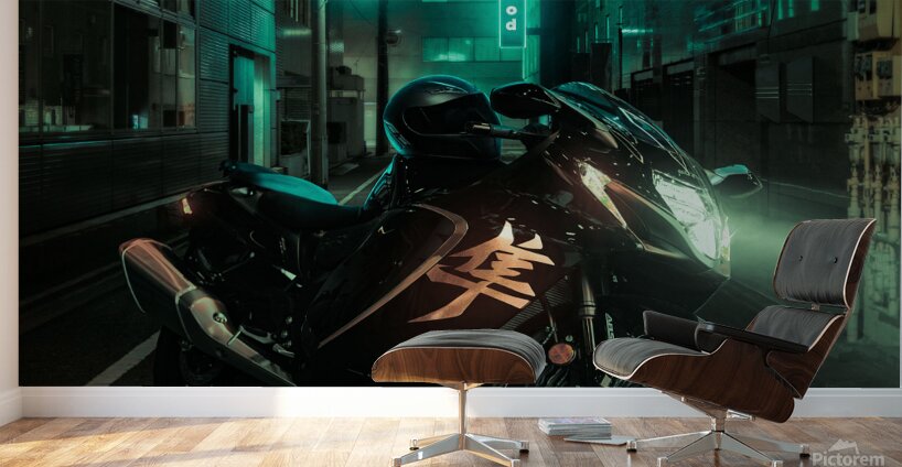 hayabuza Neon night ride Wall Murals
