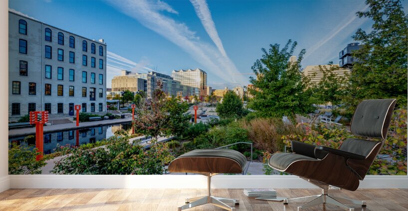Contrails Over Gene Leahy Mall Park Wall Murals