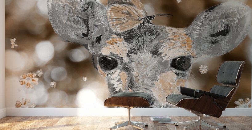 Baby Deer brown Wall Murals