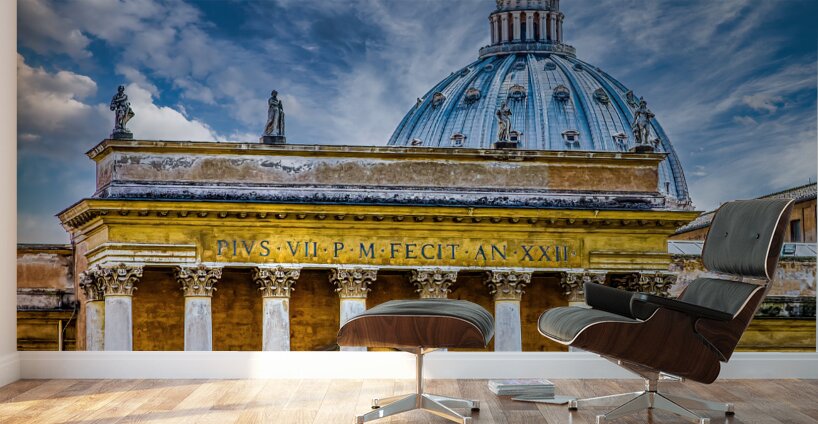 Ancient Columns and Saint Peters Basilica Wall Murals