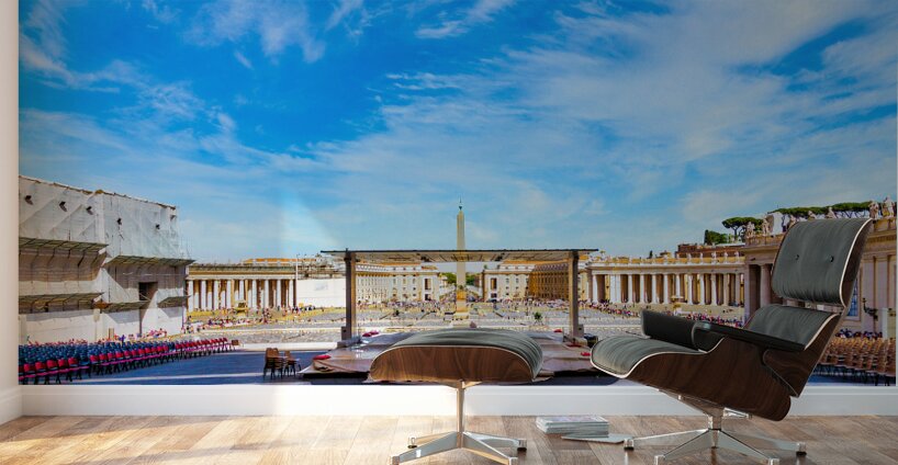 Plaza at Vatican Ready for Crowds Wall Murals