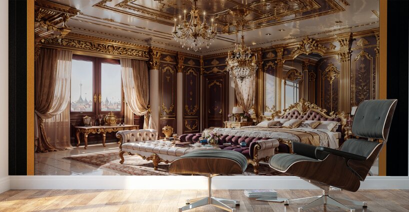 A Luxury Suite At The Arzriden Alluring AI Concept Art by Xzendor7 Wall Murals