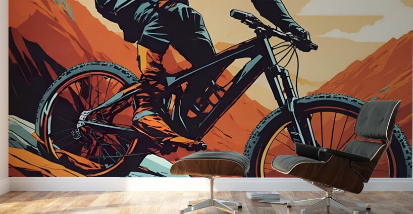 I descend on a vintage mtb Wall Murals