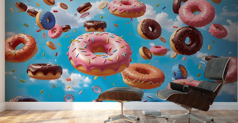 shower of donuts Wall Murals