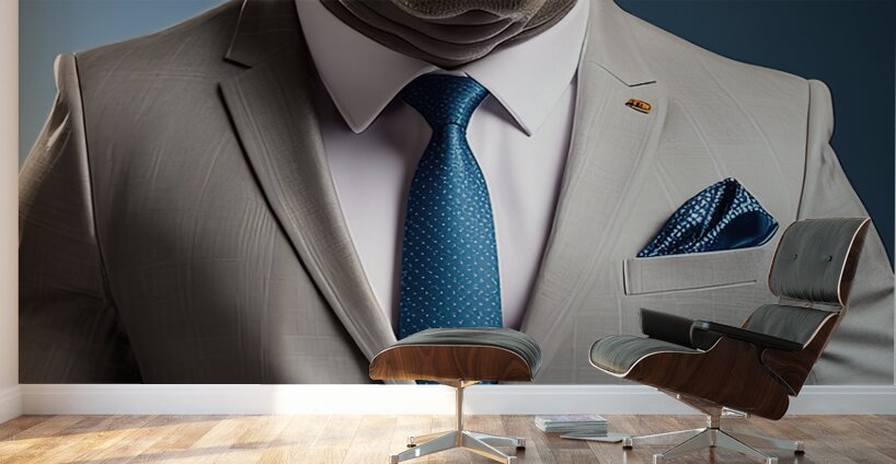 hippopotamus in suit Wall Murals