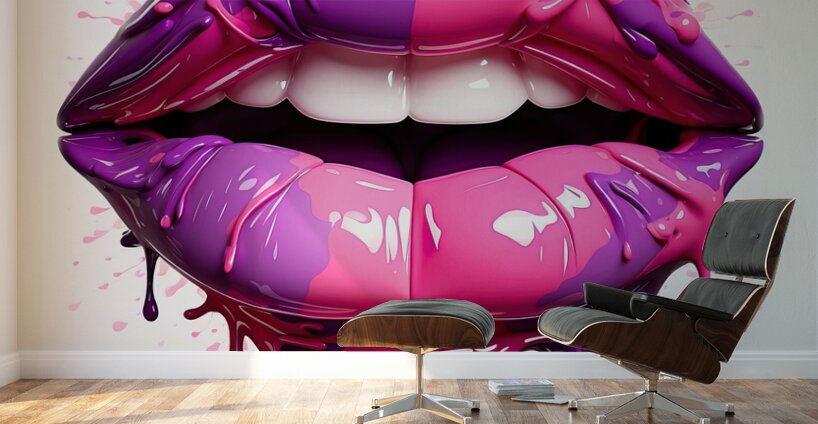 Lips and fluids Wall Murals