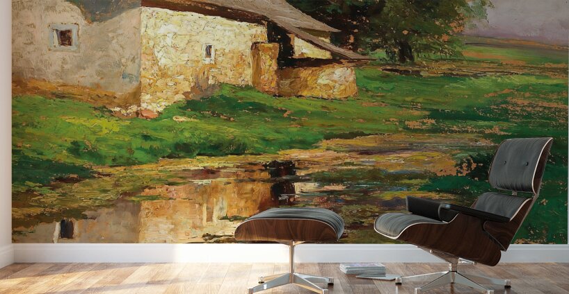 The pond behind the house Wall Murals