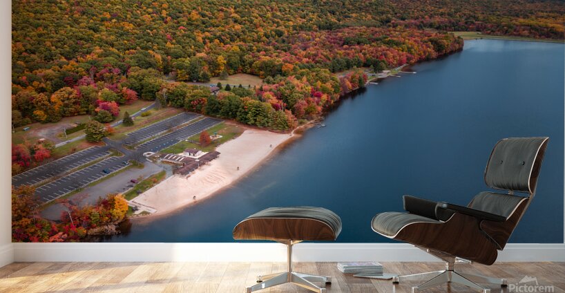 Fall Aerial Mauch Lake Beach and Landscape Wall Murals