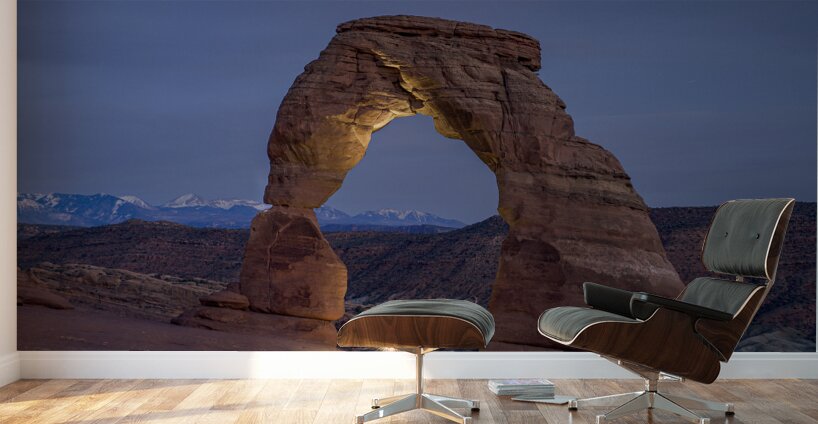 After Dusk at Delicate Arch Wall Murals