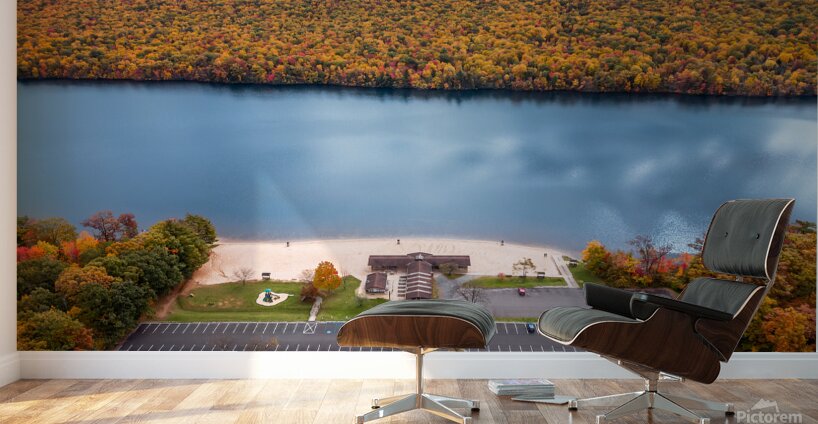 Fall Aerial Mauch Chunk Lake Recreational Area Wall Murals