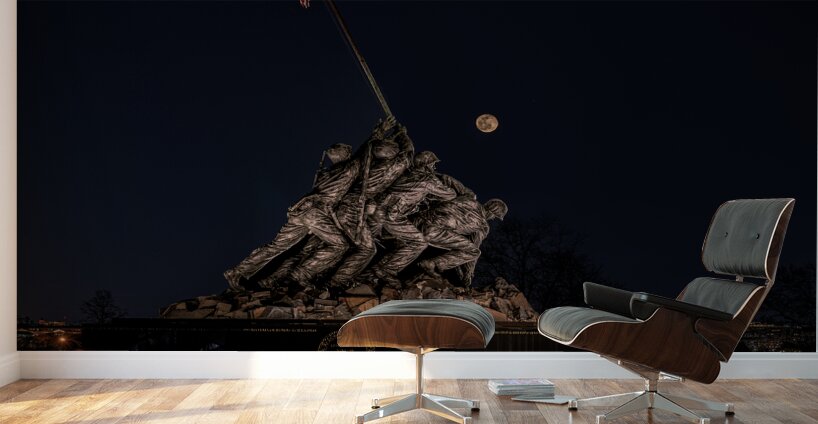 Iwo Jima Memorial Moonrise Wall Murals