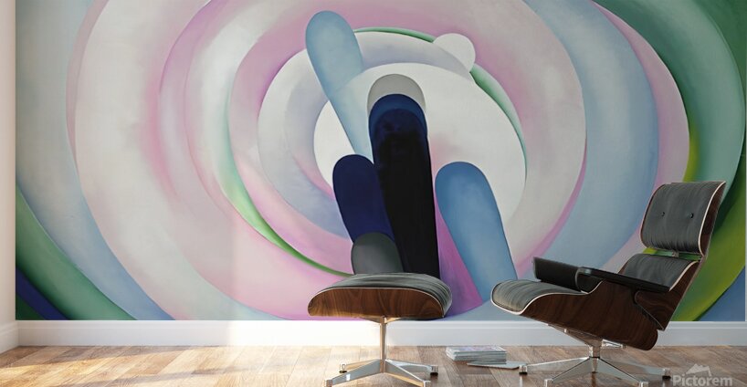  Georgia OKeeffe - Grey Blue and Black Pink Circle Wall Murals