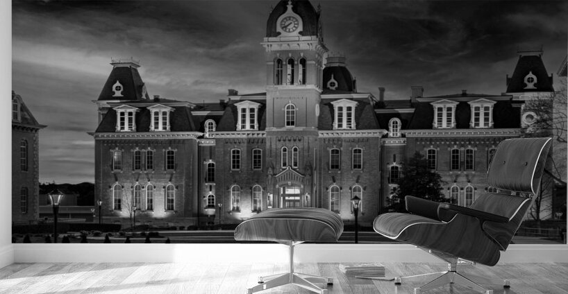 Woodburn Hall at West Virginia University in monochrome Wall Murals