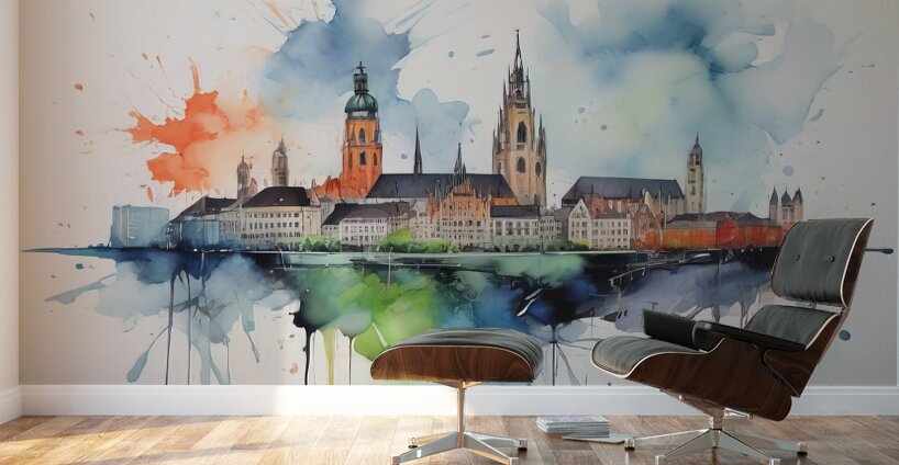 MUNICH SKYLINE Wall Murals