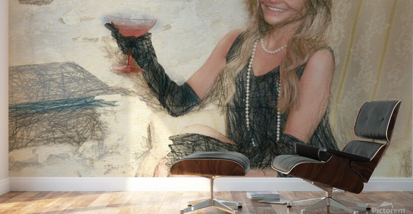 Hailie in a speakeasy bar roaring 20s Wall Murals