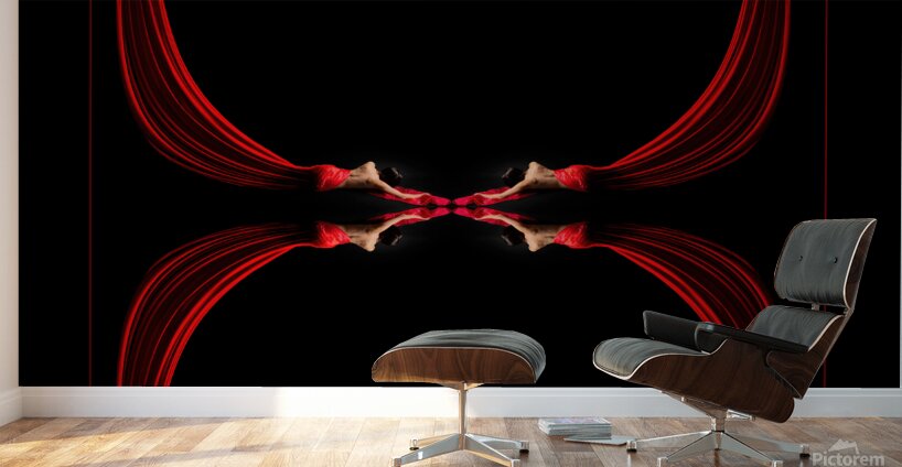 Red Semi Nude Kaleidoscope Wall Murals