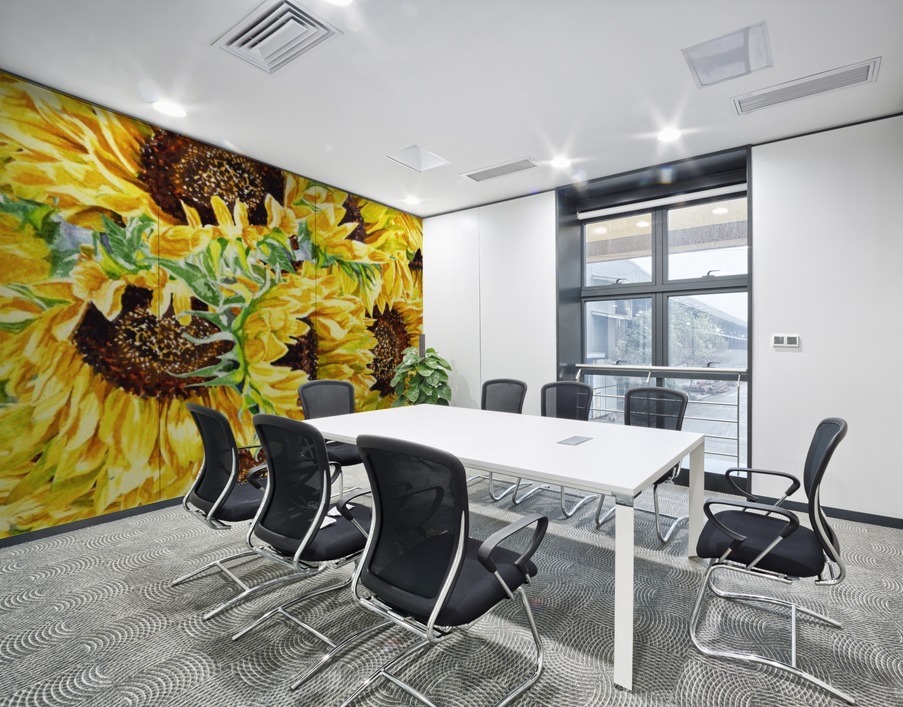 The Field Of Watercolor Sunflowers Pattern Wall Printing