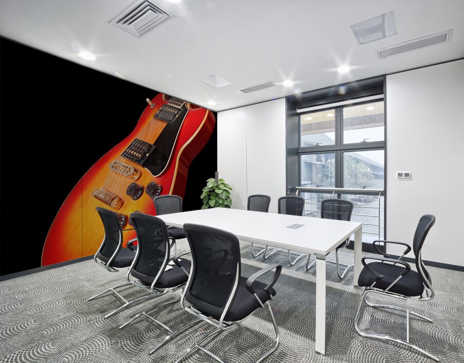 Electric Sunburst Guitar Wall Printing