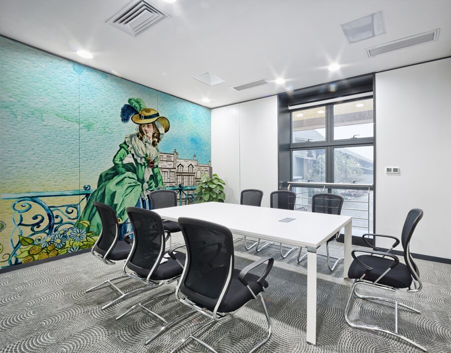 ArtXcl 134 Women in Blue Vintage drawing oil-paint-style Wall Printing