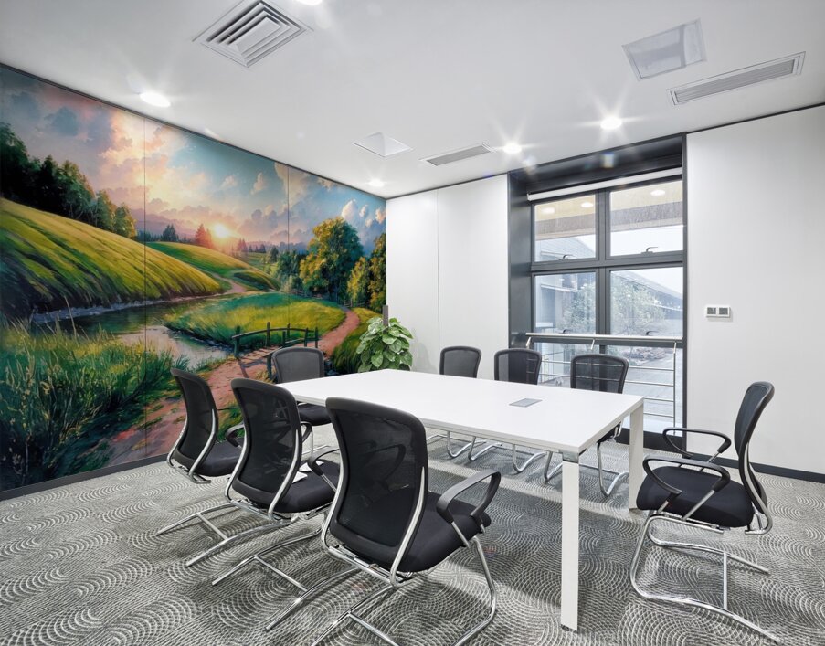 Rural wooden bridge landscape Wall Printing