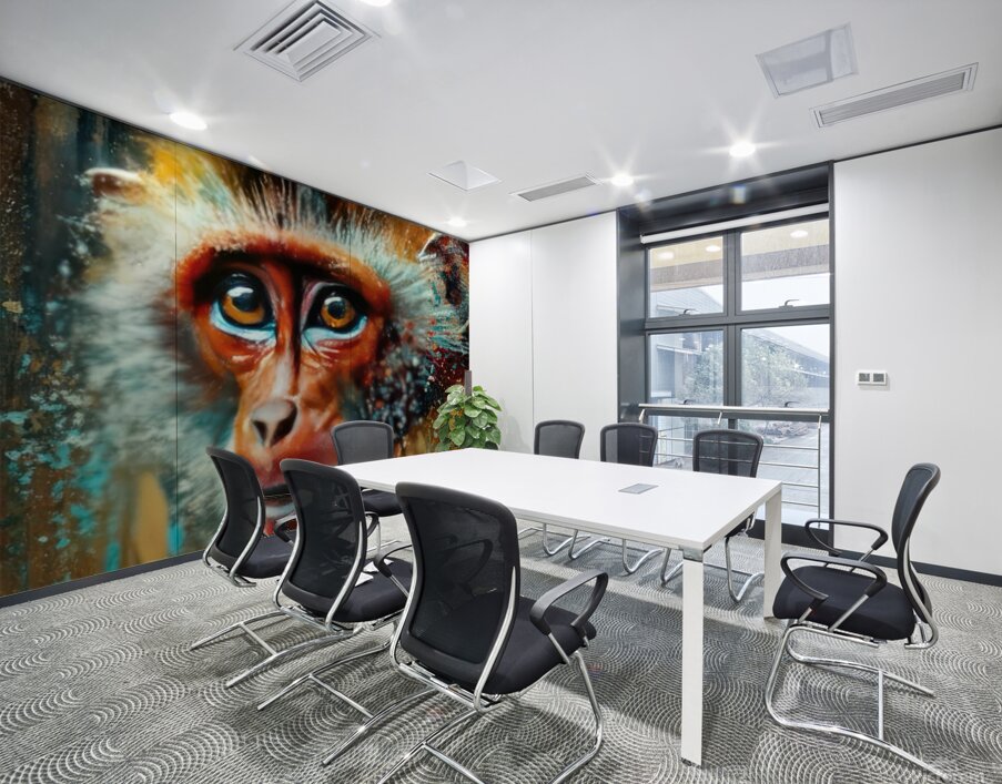 Oil Paint Animals Monkey: Oil Painting with a monkey Wall Printing