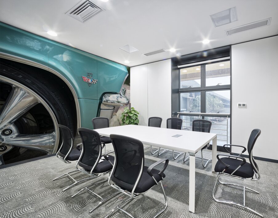 1965 Blue Chevrolet Impala SS Convertible X4 4 Wall Printing