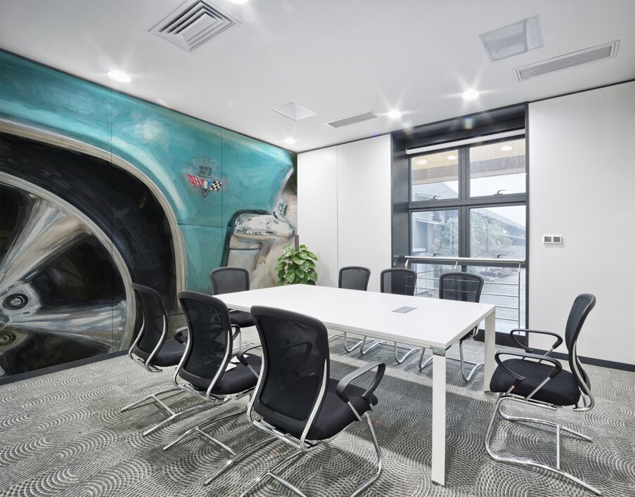 1965 Blue Chevrolet Impala SS Convertible X4 5 Wall Printing