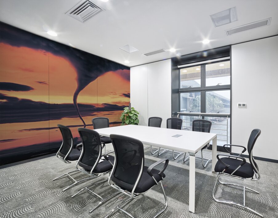 Tornado in the orangeyellow sky 92011 Wall Printing