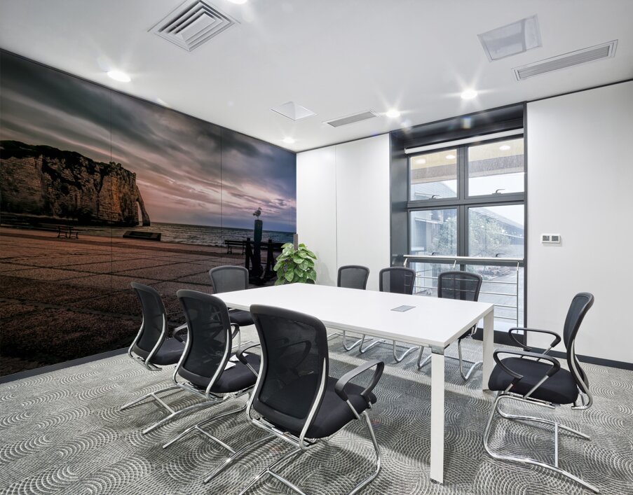 Seagull looking his Normandy Cliffs at Sunset Wall Printing