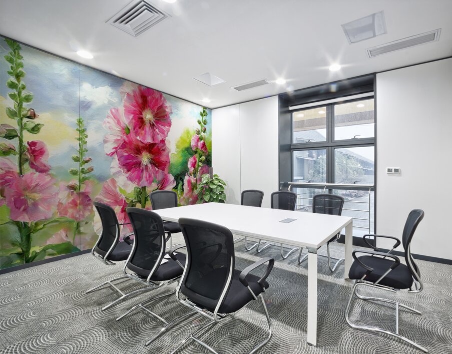 Oma Loved Her Hollyhocks Wall Printing