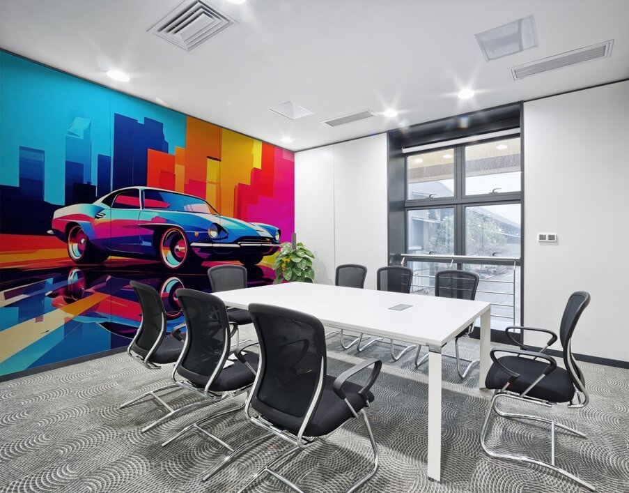 Neon Speedscape Wall Printing