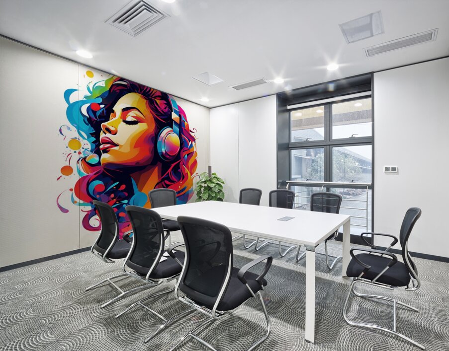 A Colorful Escape into Music Wall Printing