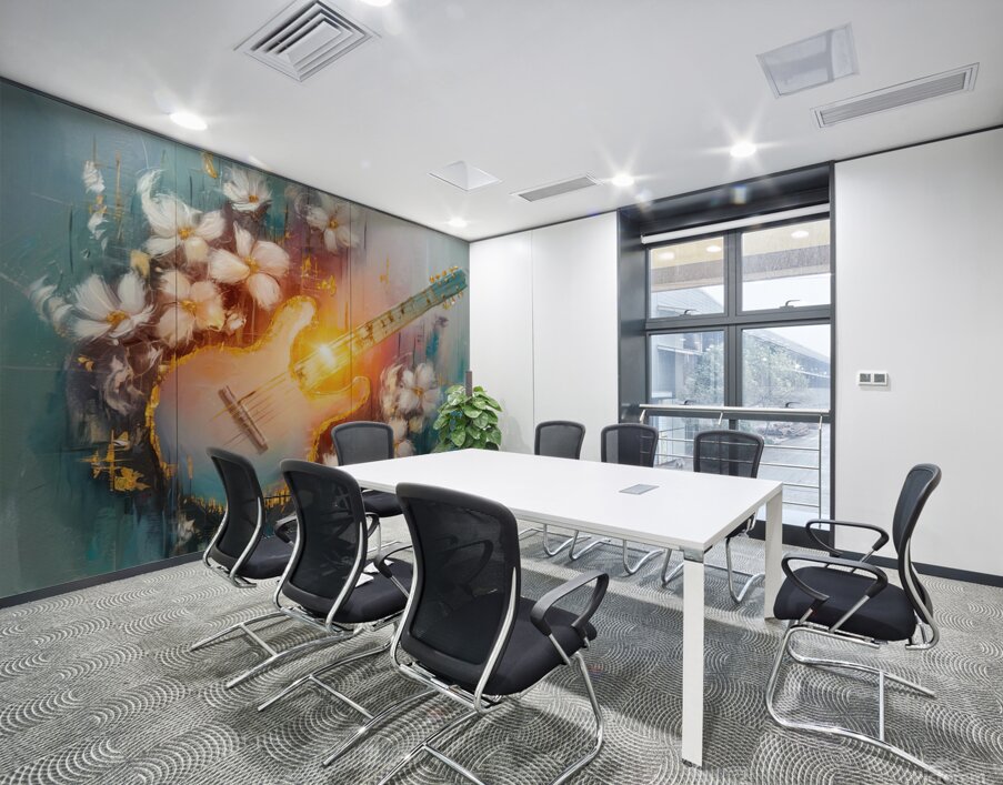 abstract oil painting that captures the essence of guitar music Wall Printing