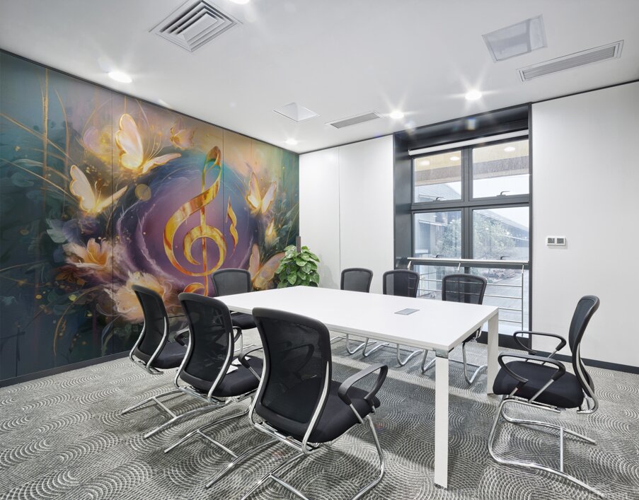 abstract oil painting that captures the essence of guitar music Wall Printing