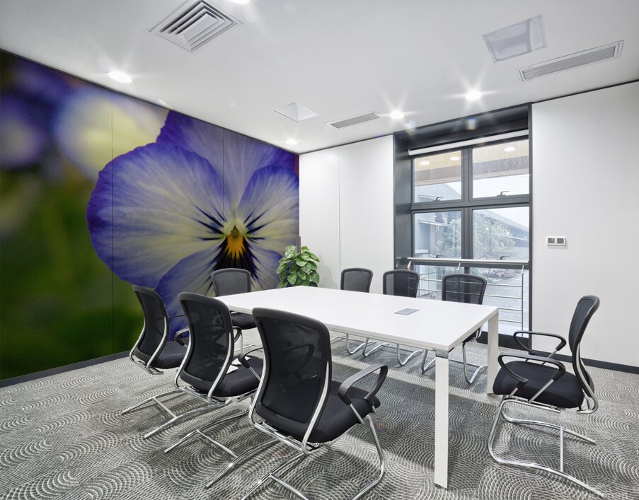 Blue Pansy Wall Printing