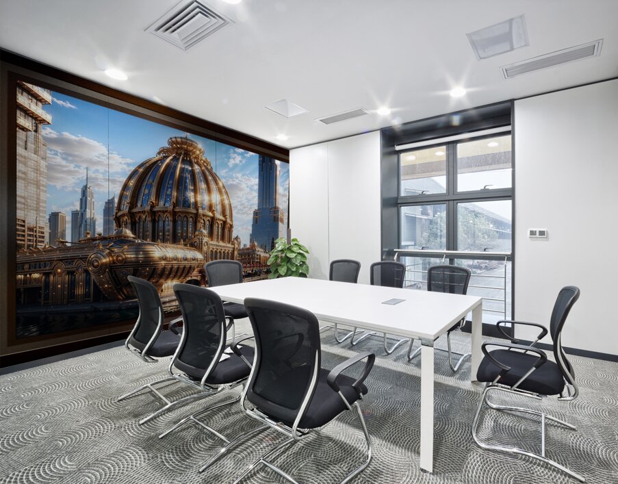 The Golden Arkasian Pavilion Astonishing AI Concept Architectural Art by Xzendor7 Wall Printing