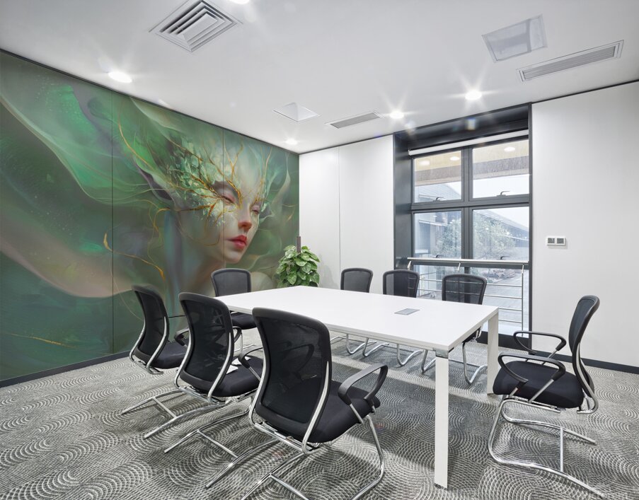 abstract oil painting that captures the essence of flowers  1 Wall Printing