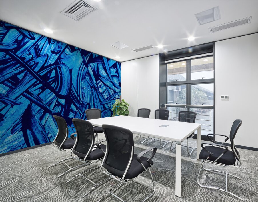 Abstract blue paint artwork Wall Printing