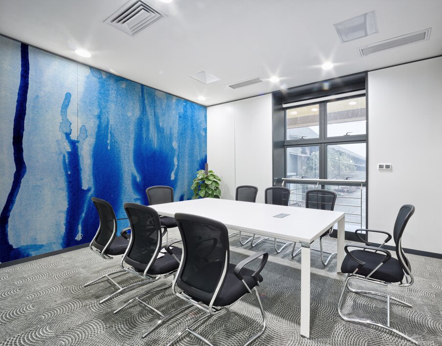 Abstract blue watercolor painting Wall Printing