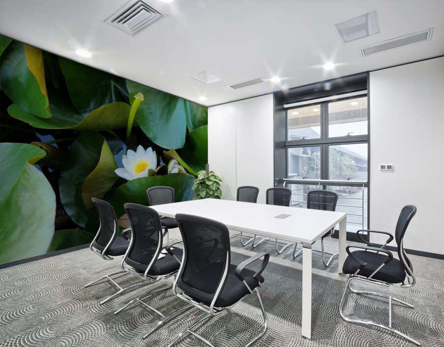 Shy Blossom in Green Embrace Wall Printing