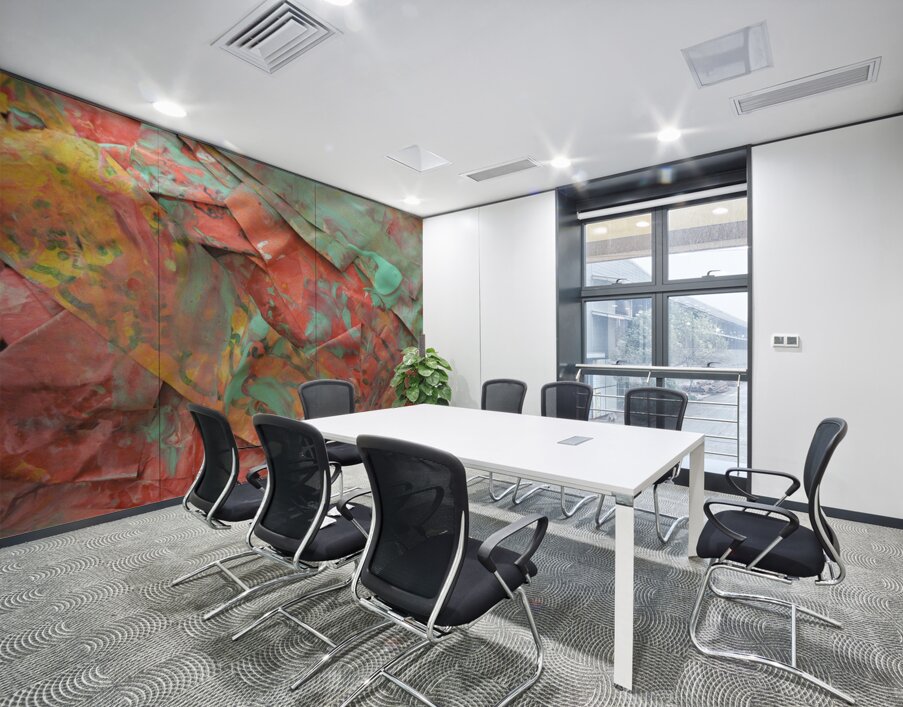 Layers of Fire and Mist Wall Printing