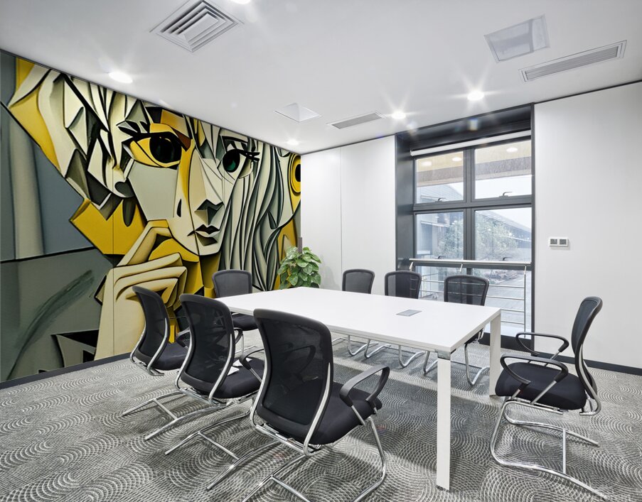 cubism abstract portrait Wall Printing